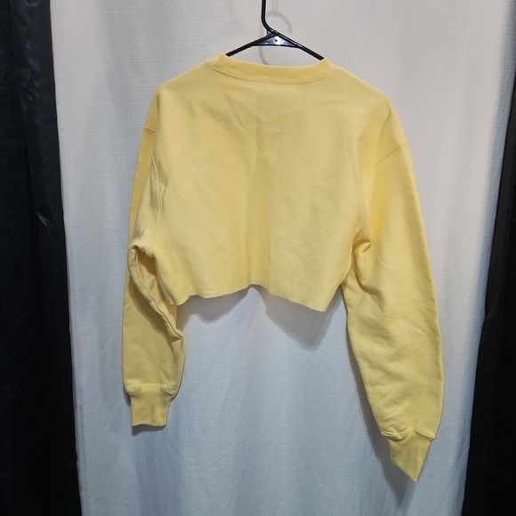 CHAMPION WOMEN'S YELLOW REVERSE WEAVE CROPPED SWEATSHIRT SIZE XS Oversized READ - Picture 3 of 12